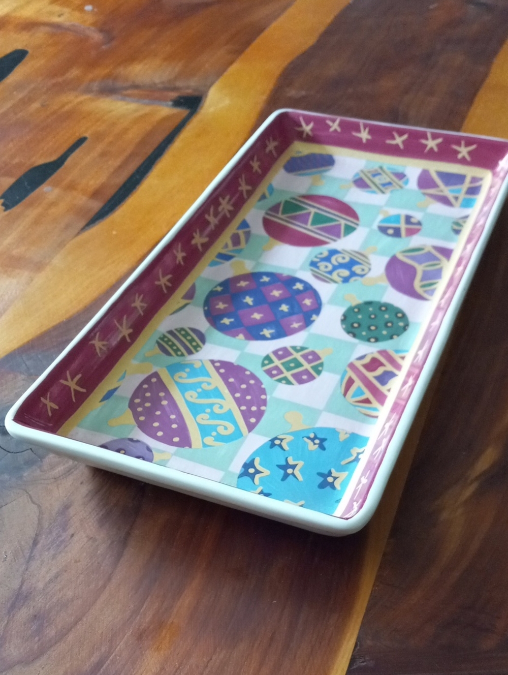 The Essex Collection Kaleidoscope Ornaments Ceramic Serving Tray